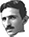 Portrait de Nikolas Tesla.  Aucun lien avec la société de Elon Musk.... miais le nom de Tesla fait bien sûr référence aux brevets et découvertes de Nikolas Tesla